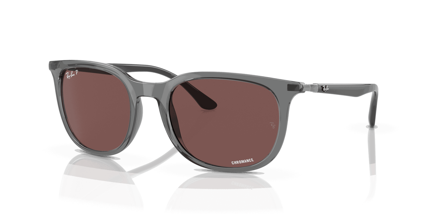 [Dark Violet Lenses, Polished Transparent Grey Frame]