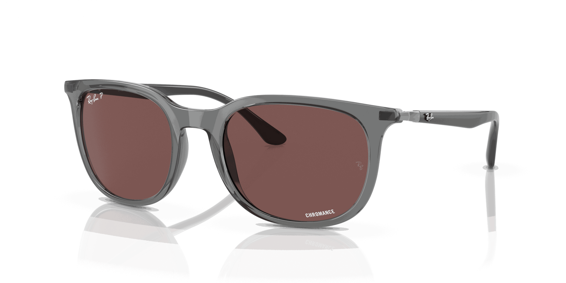 [Dark Violet Lenses, Polished Transparent Grey Frame]