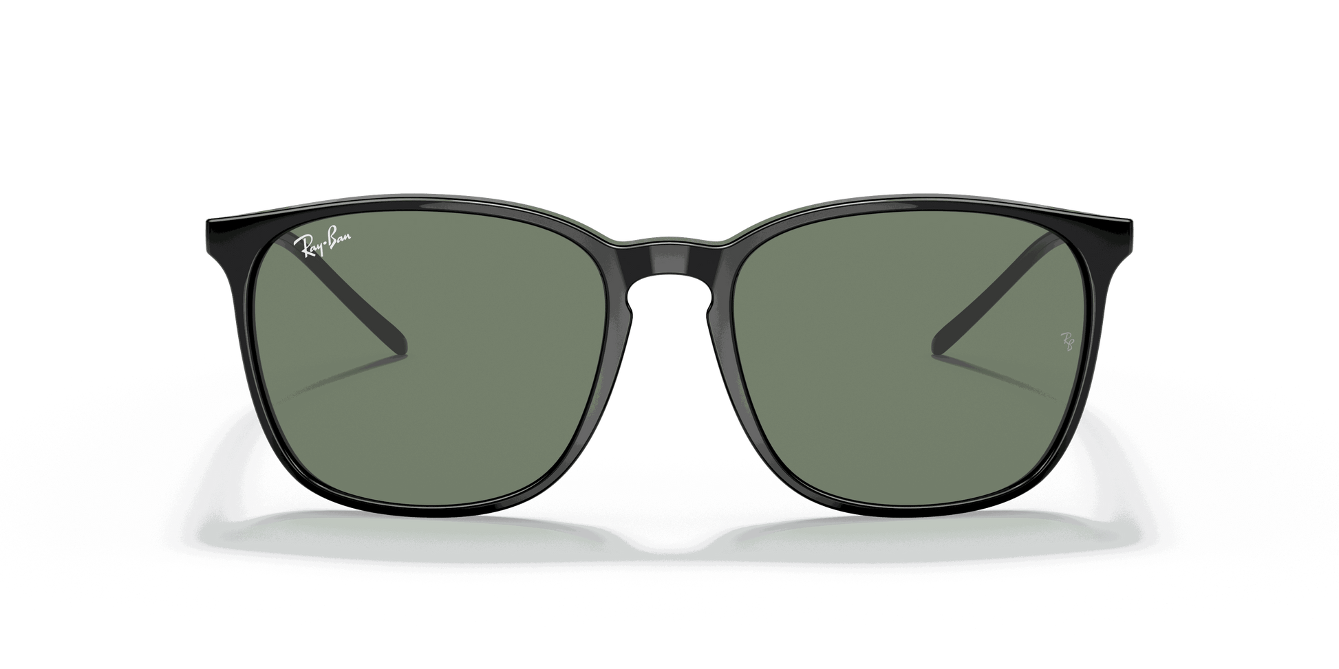 [Green Classic Lenses, Polished Black Frame]