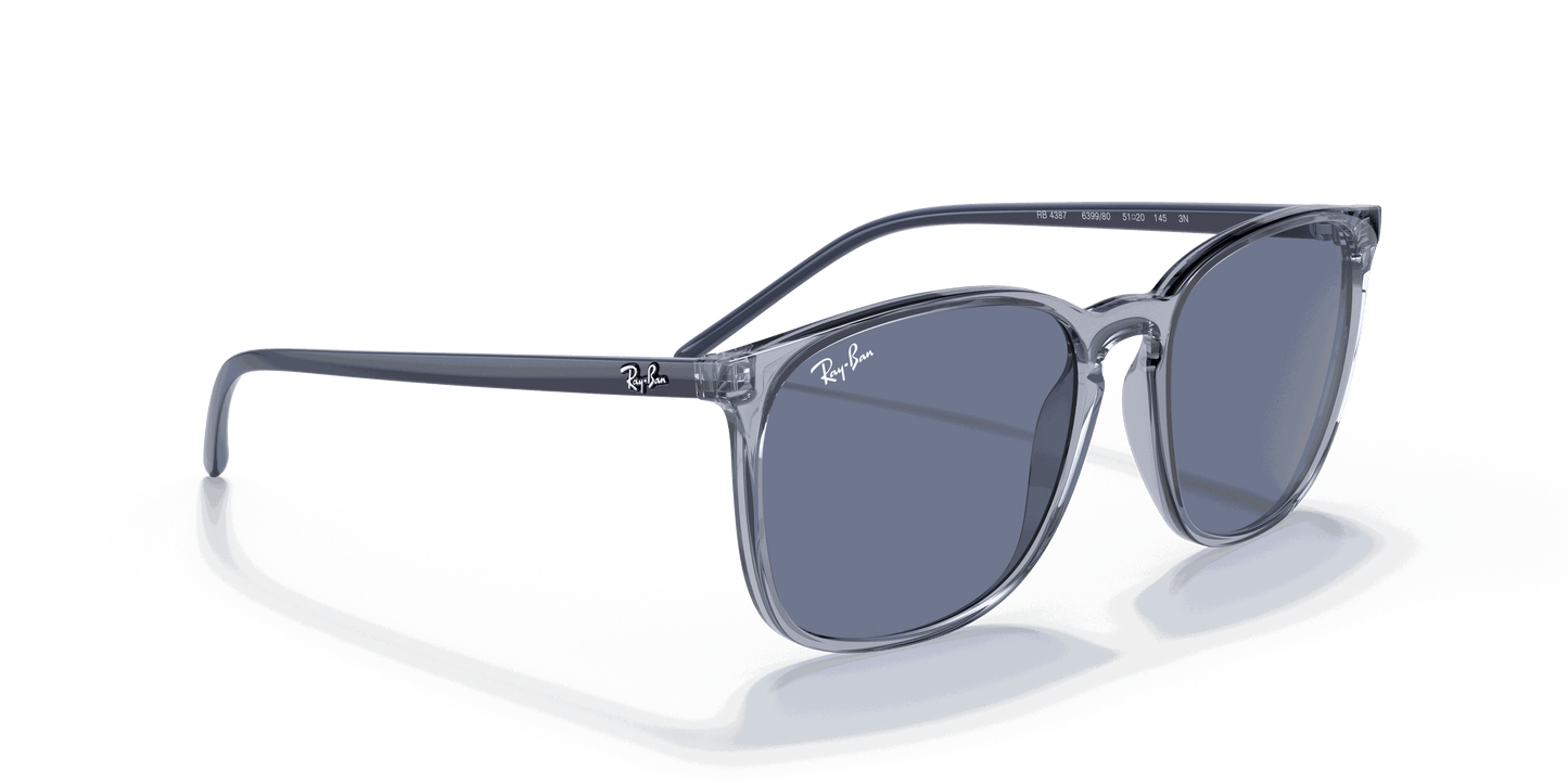 [Dark Blue Lenses, Polished Transparent Blue Frame]