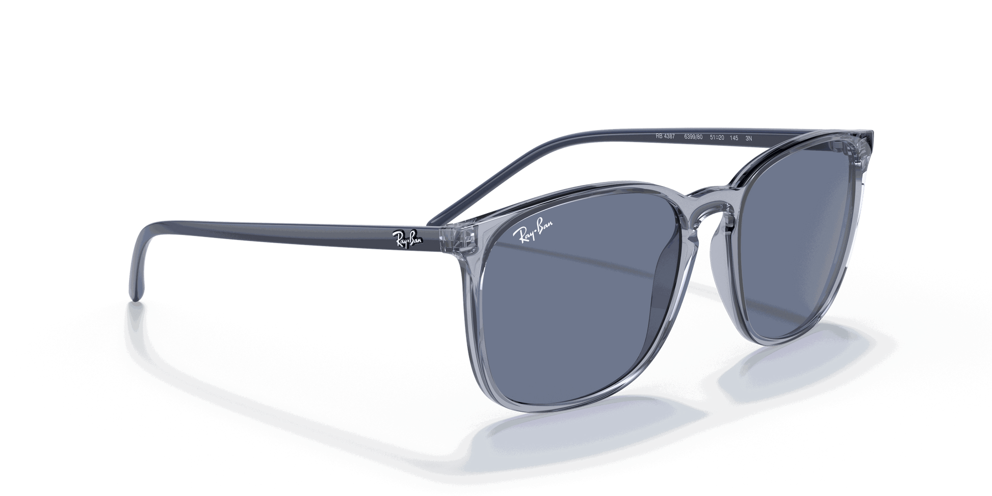 [Dark Blue Lenses, Polished Transparent Blue Frame]
