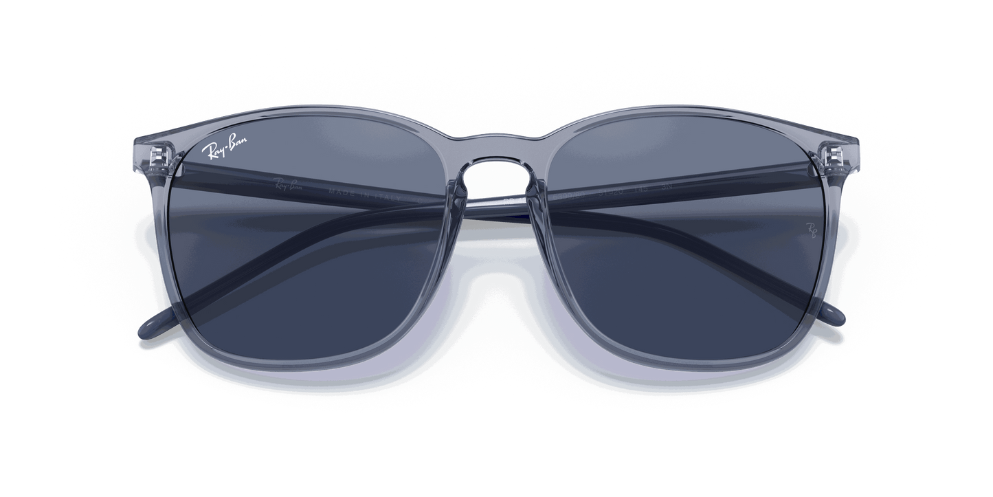 [Dark Blue Lenses, Polished Transparent Blue Frame]