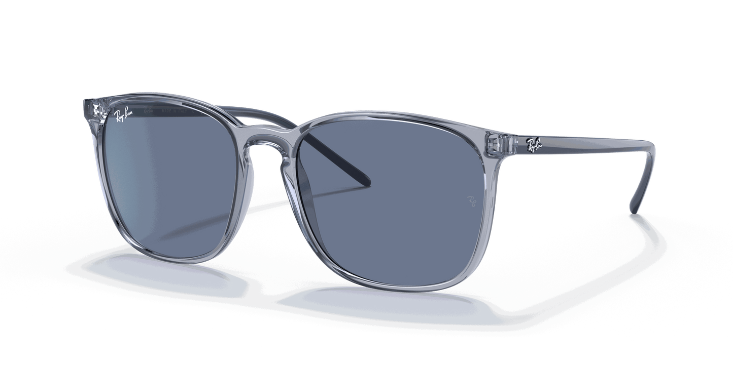 [Dark Blue Lenses, Polished Transparent Blue Frame]