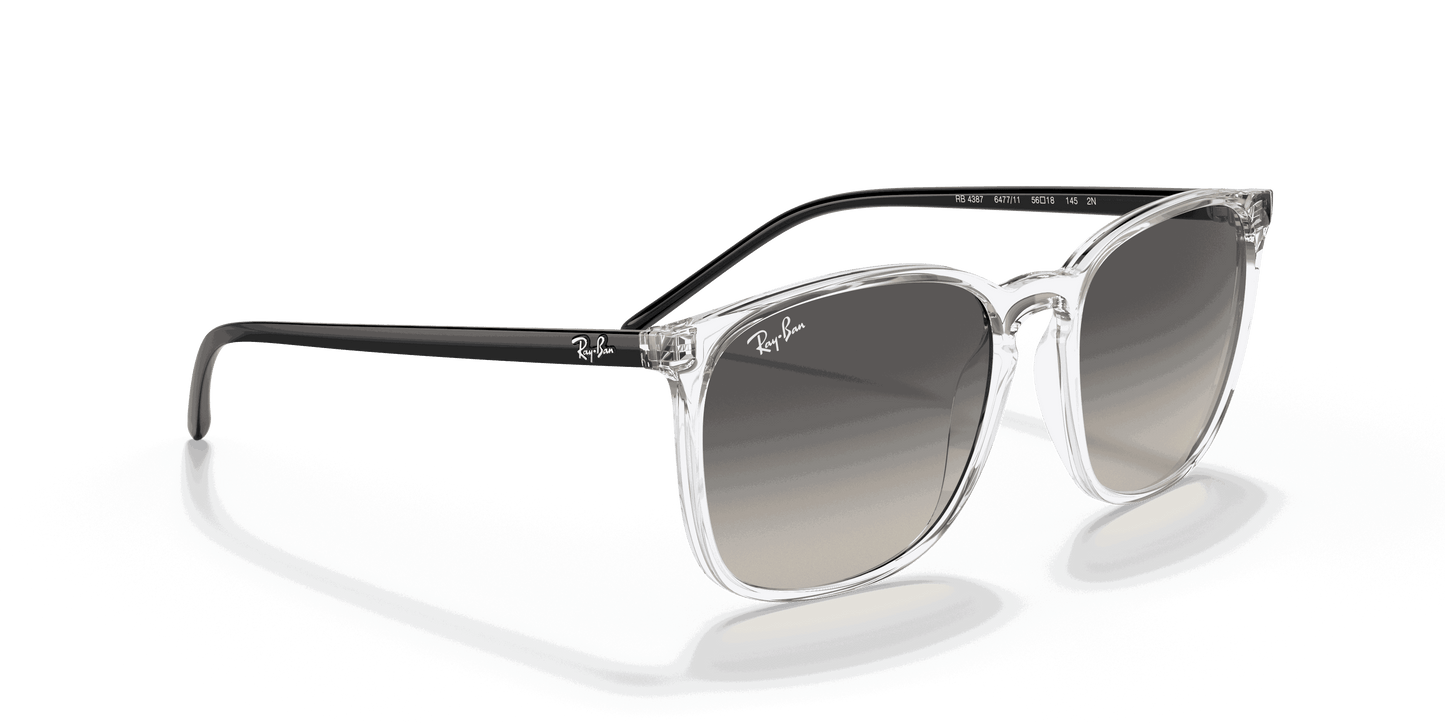 [Grey Gradient Lenses, Polished Transparent Frame]