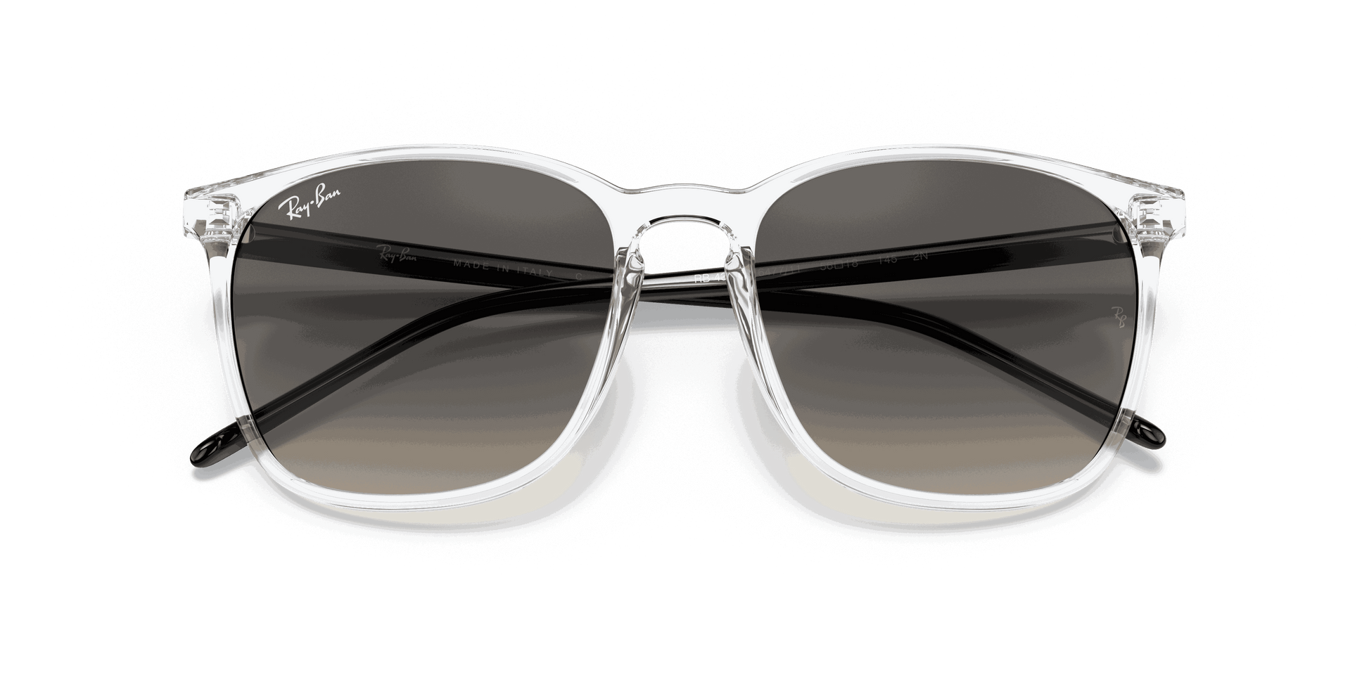 [Grey Gradient Lenses, Polished Transparent Frame]