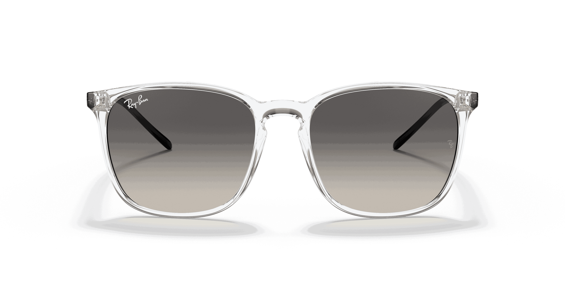 [Grey Gradient Lenses, Polished Transparent Frame]