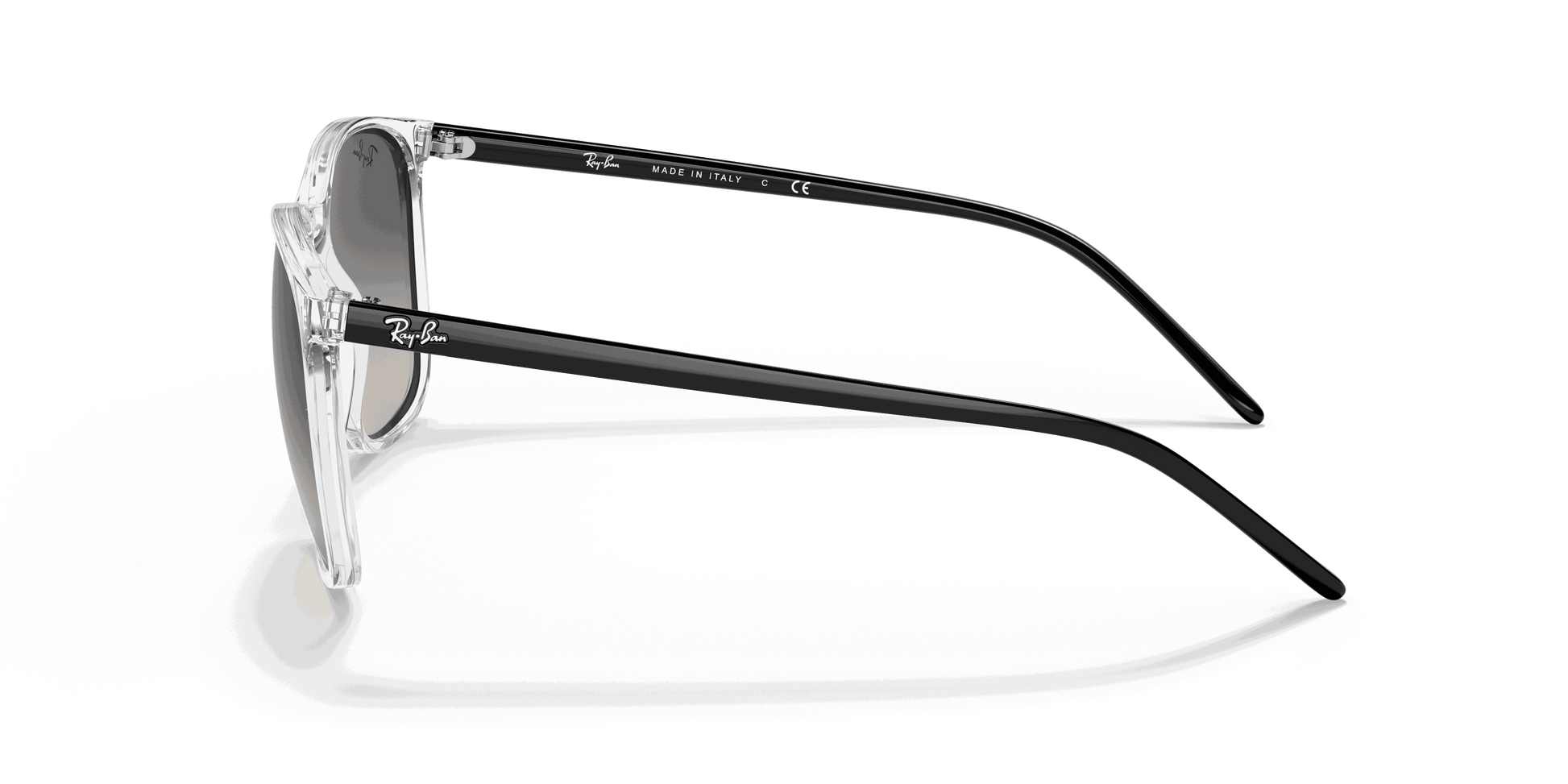 [Grey Gradient Lenses, Polished Transparent Frame]