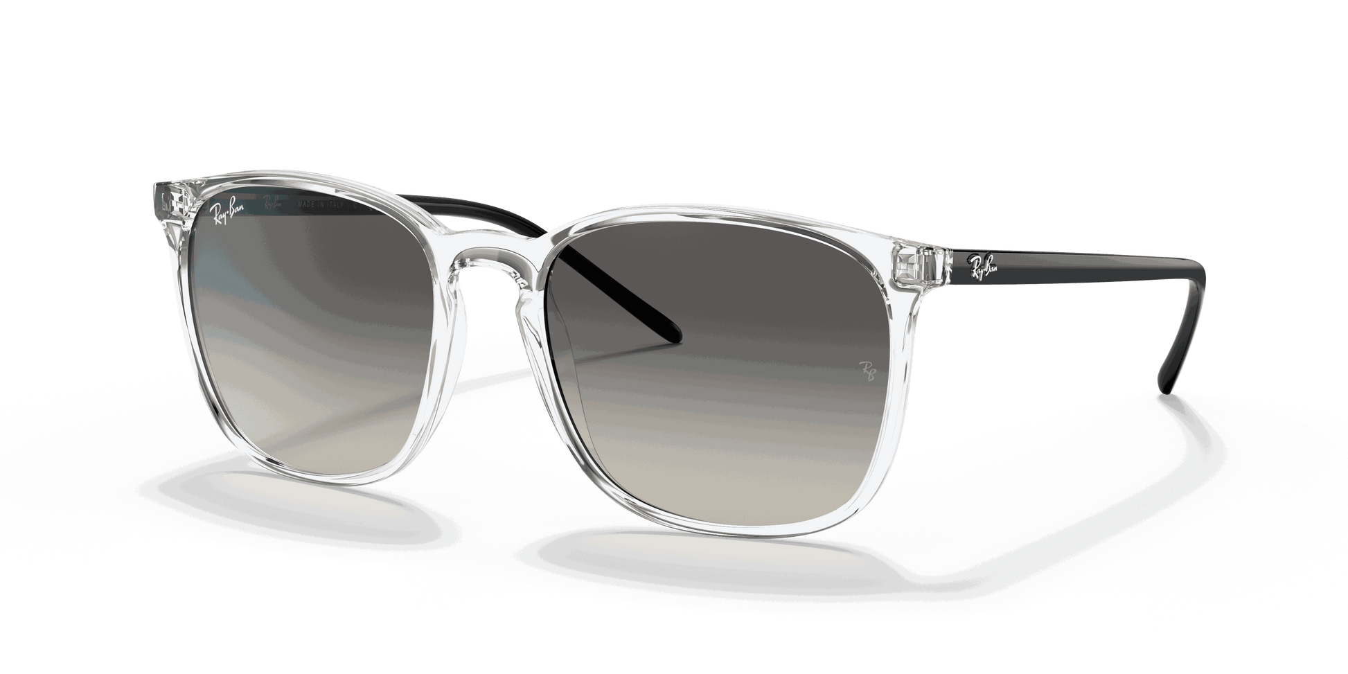 [Grey Gradient Lenses, Polished Transparent Frame]