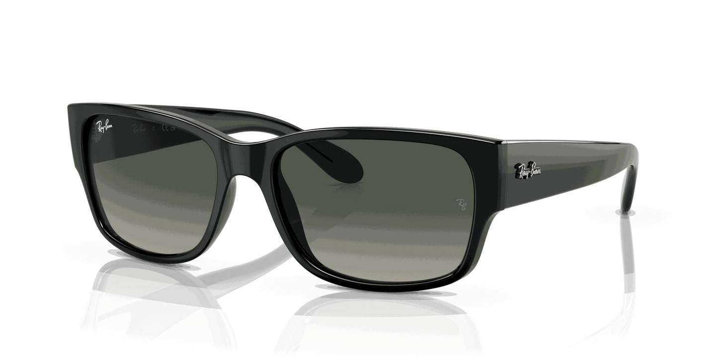 [Grey Lenses, Polished Black Frame]
