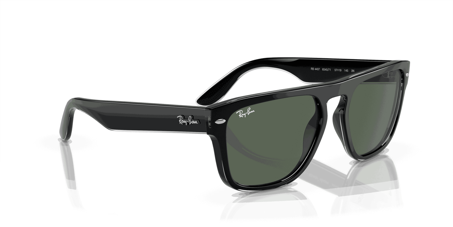 [Dark Green Lenses, Polished Black Transparent Frame]
