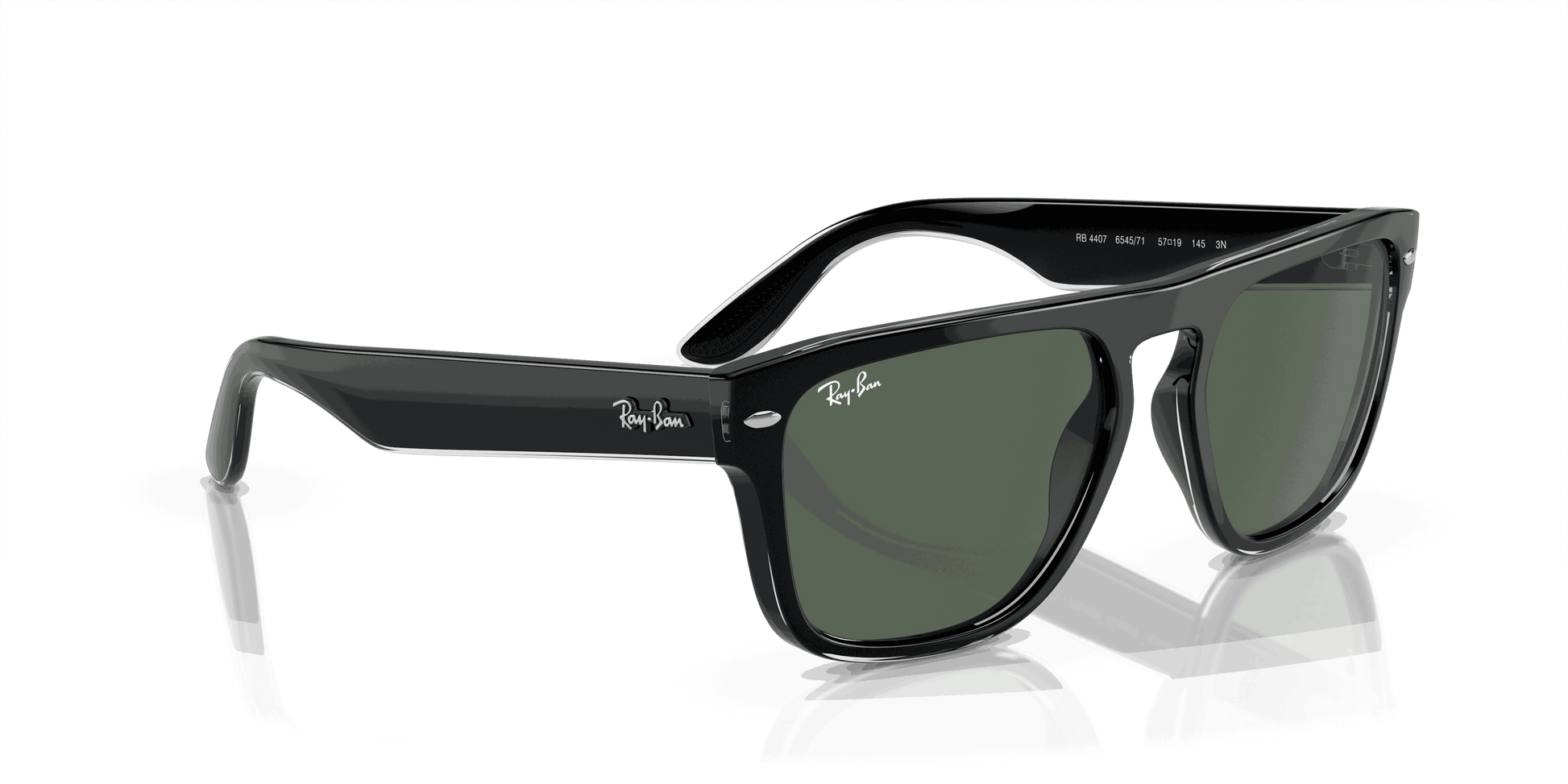 [Dark Green Lenses, Polished Black Transparent Frame]