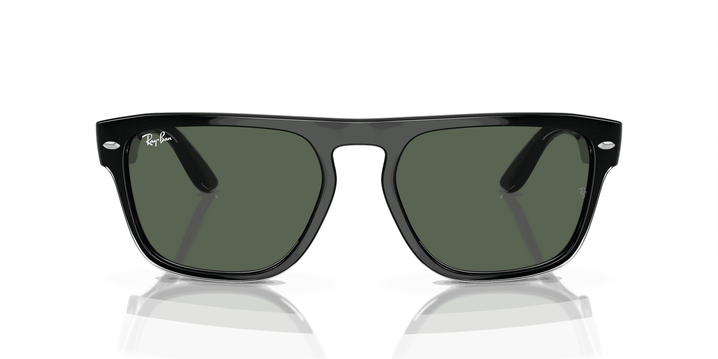 [Dark Green Lenses, Polished Black Transparent Frame]