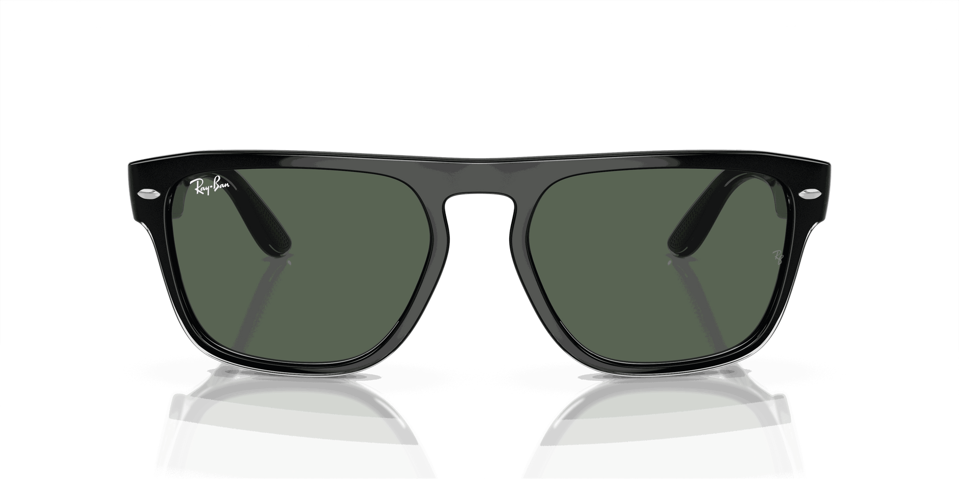 [Dark Green Lenses, Polished Black Transparent Frame]