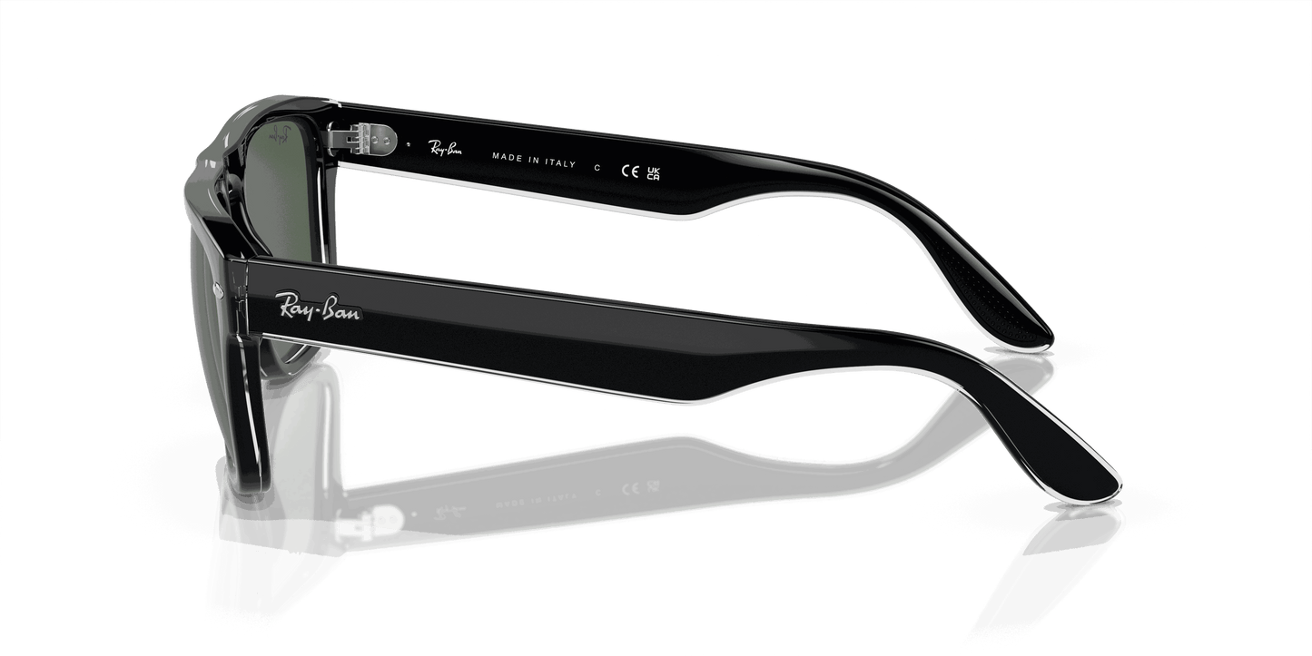 [Dark Green Lenses, Polished Black Transparent Frame]