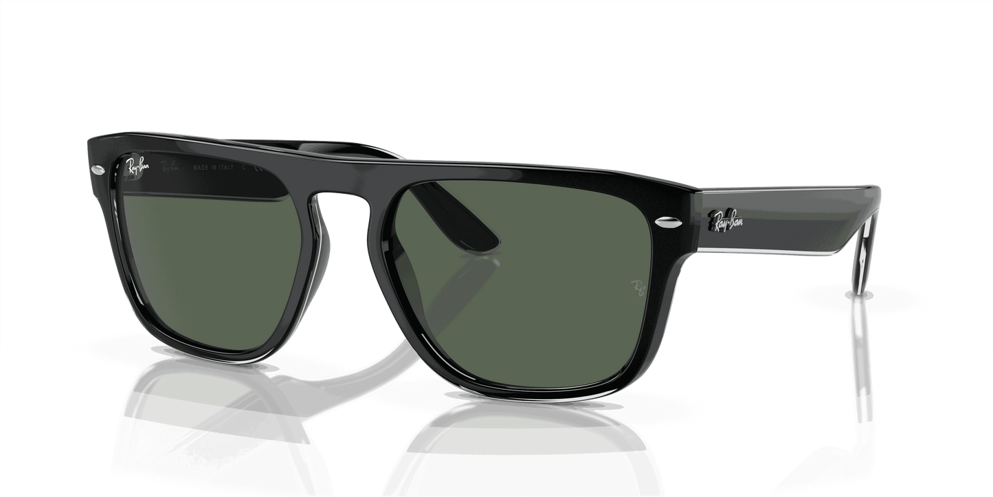 [Dark Green Lenses, Polished Black Transparent Frame]