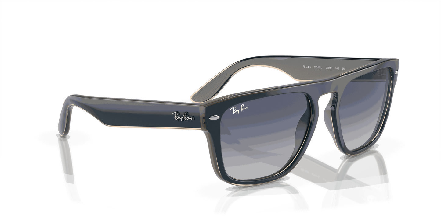 [Grey/Blue Lenses, Polished Blue & Grey & Transparent Light Brown Frame]
