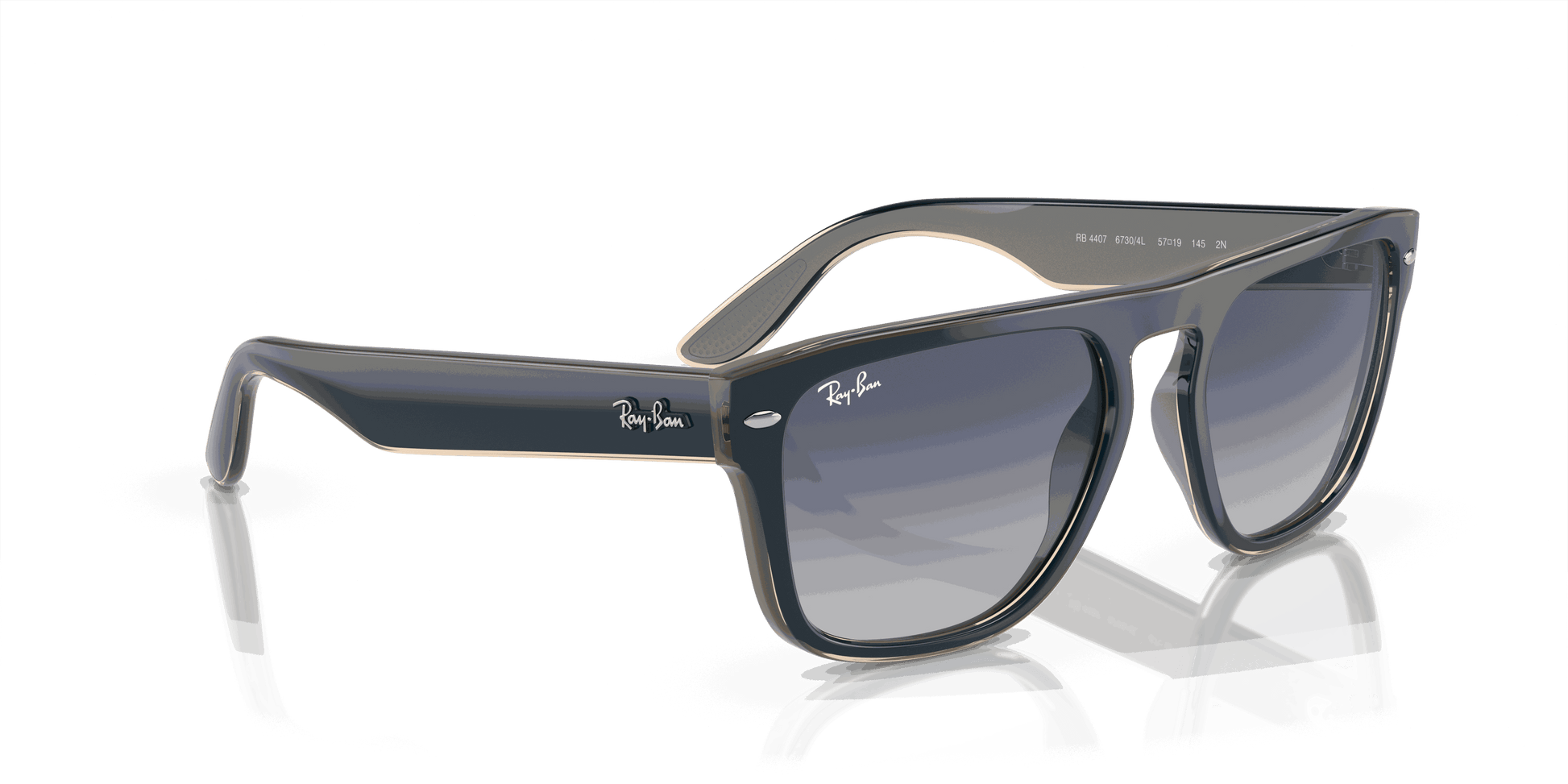 [Grey/Blue Lenses, Polished Blue & Grey & Transparent Light Brown Frame]