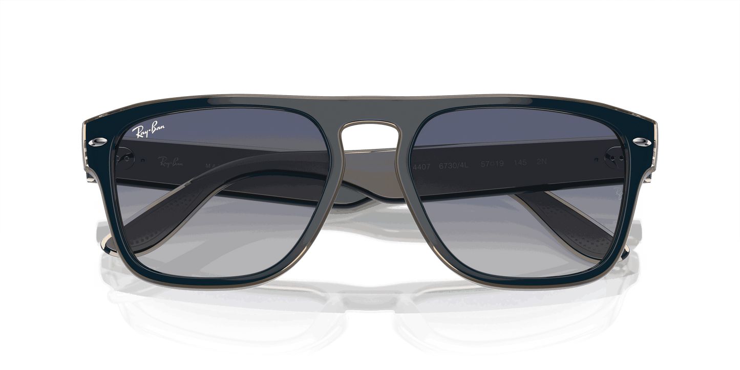 [Grey/Blue Lenses, Polished Blue & Grey & Transparent Light Brown Frame]