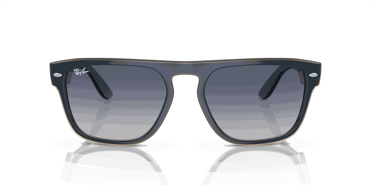 [Grey/Blue Lenses, Polished Blue & Grey & Transparent Light Brown Frame]