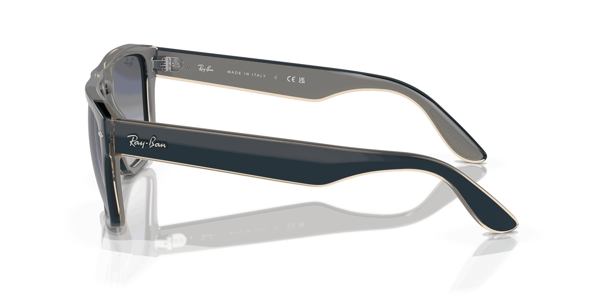 [Grey/Blue Lenses, Polished Blue & Grey & Transparent Light Brown Frame]
