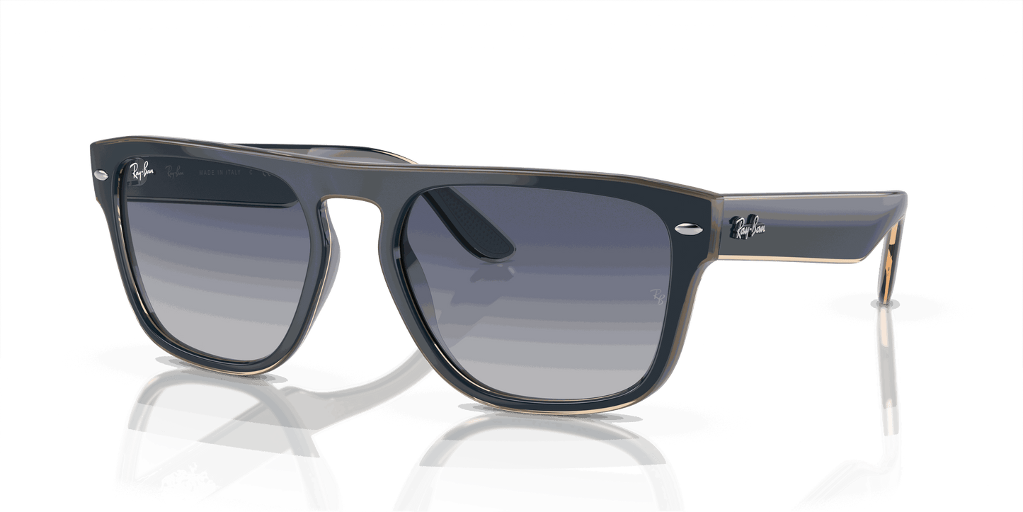 [Grey/Blue Lenses, Polished Blue & Grey & Transparent Light Brown Frame]
