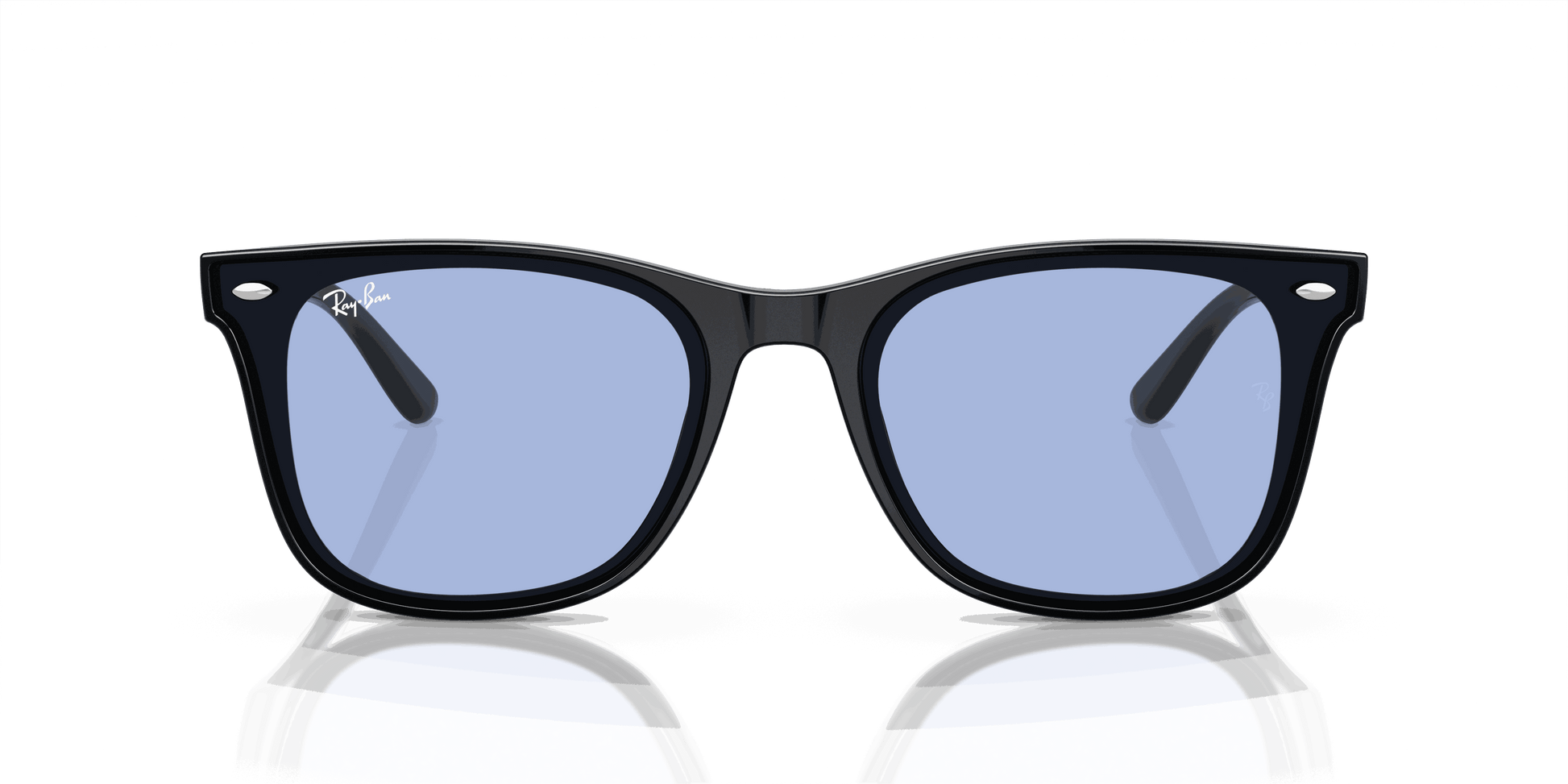 [Blue Lenses, Polished Black Frame]