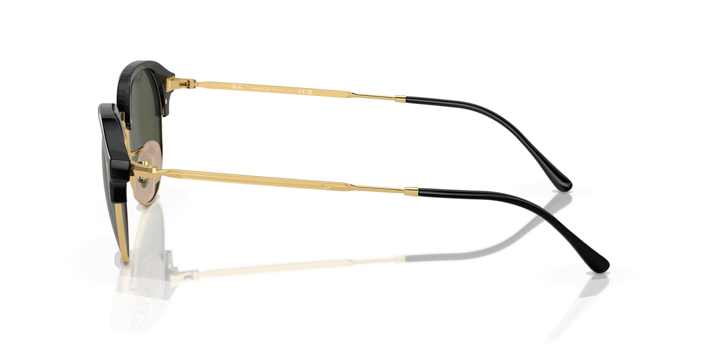 [Green Lenses, Polished Black On Gold Frame]
