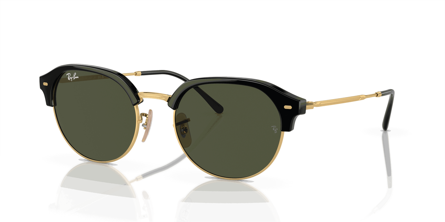 [Green Lenses, Polished Black On Gold Frame]