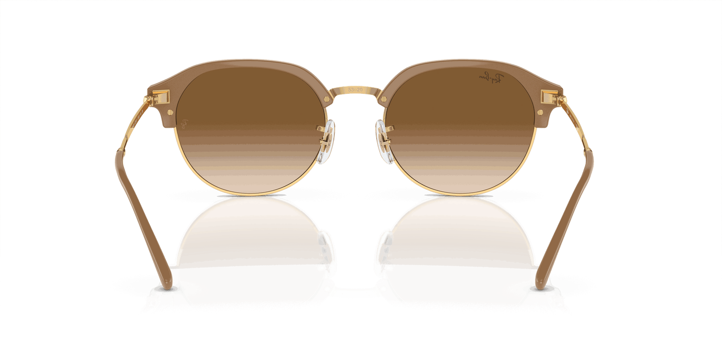 [Light Brown Lenses, Polished Beige On Gold Frame]