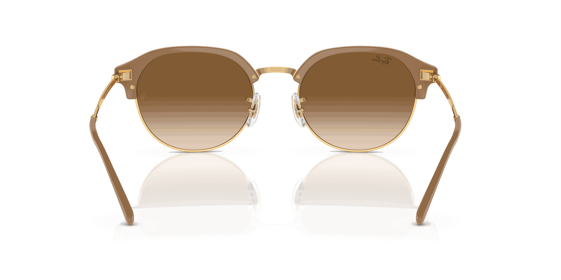 [Light Brown Lenses, Polished Beige On Gold Frame]