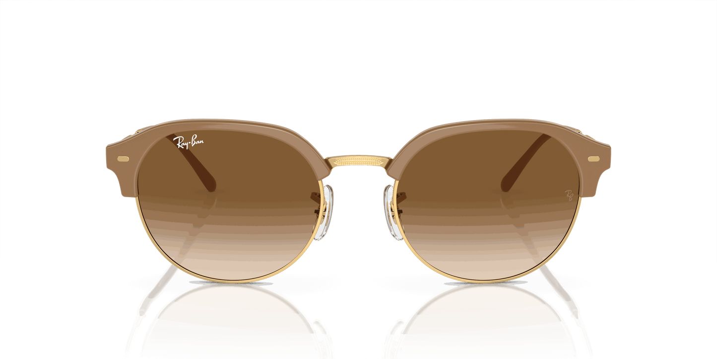 [Light Brown Lenses, Polished Beige On Gold Frame]