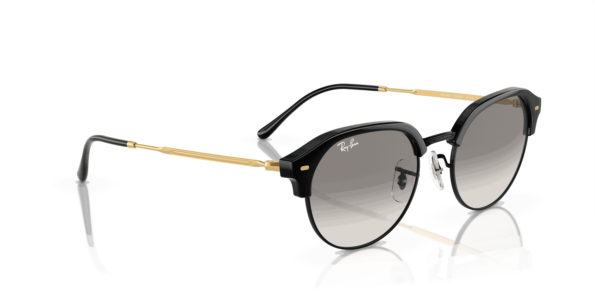 [Clear/Grey Lenses, Polished Black On Gold Frame]