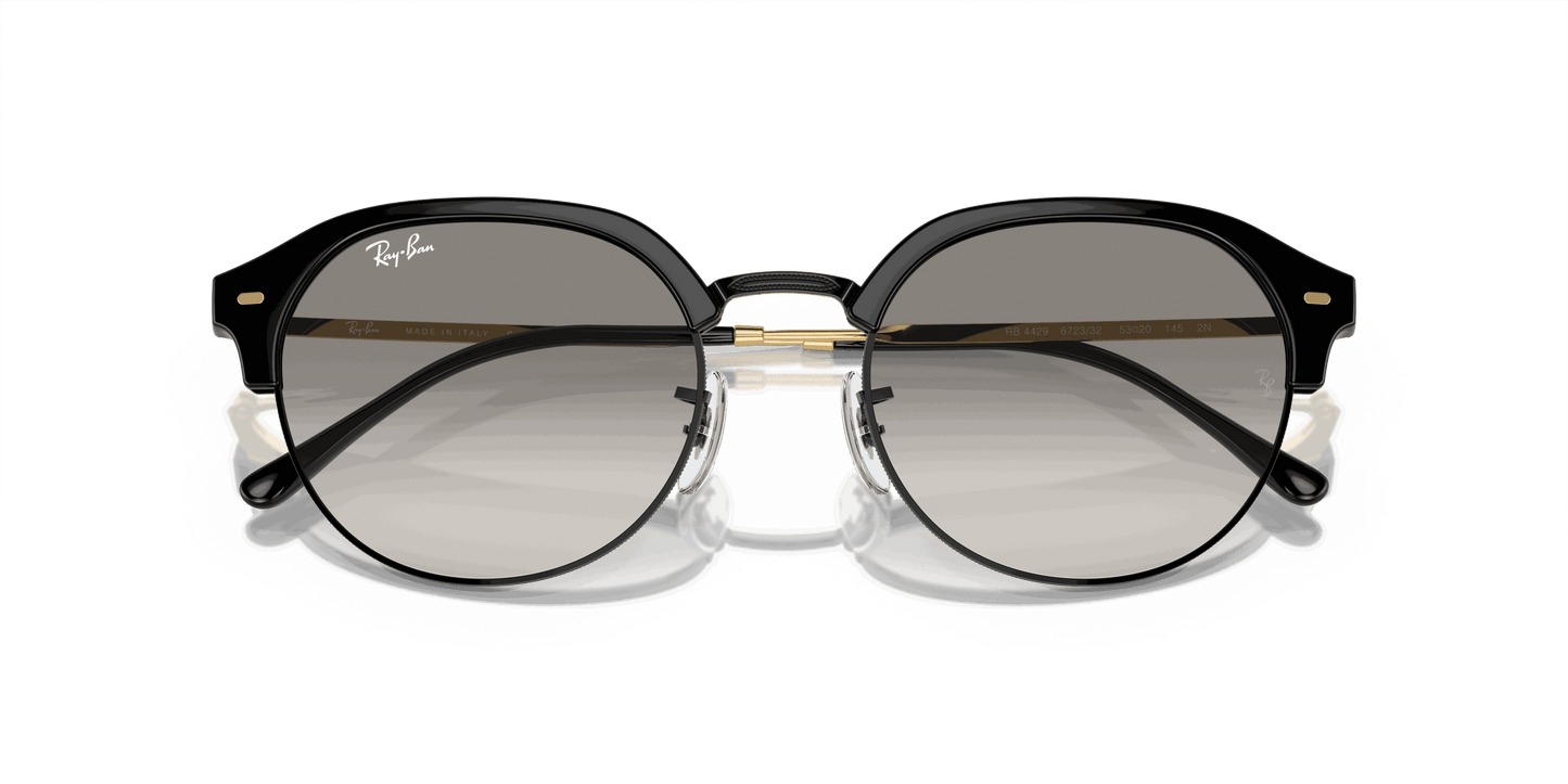 [Clear/Grey Lenses, Polished Black On Gold Frame]