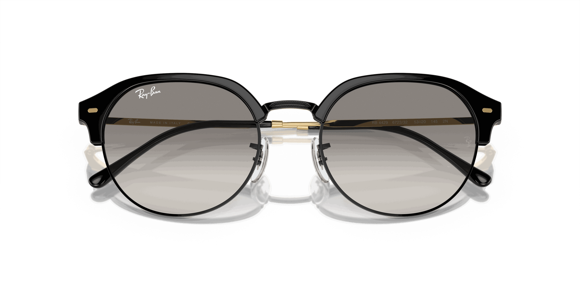 [Clear/Grey Lenses, Polished Black On Gold Frame]