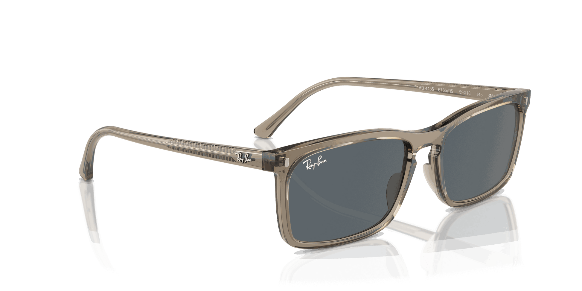 [Blue Lenses, Polished Transparent Brown Frame]