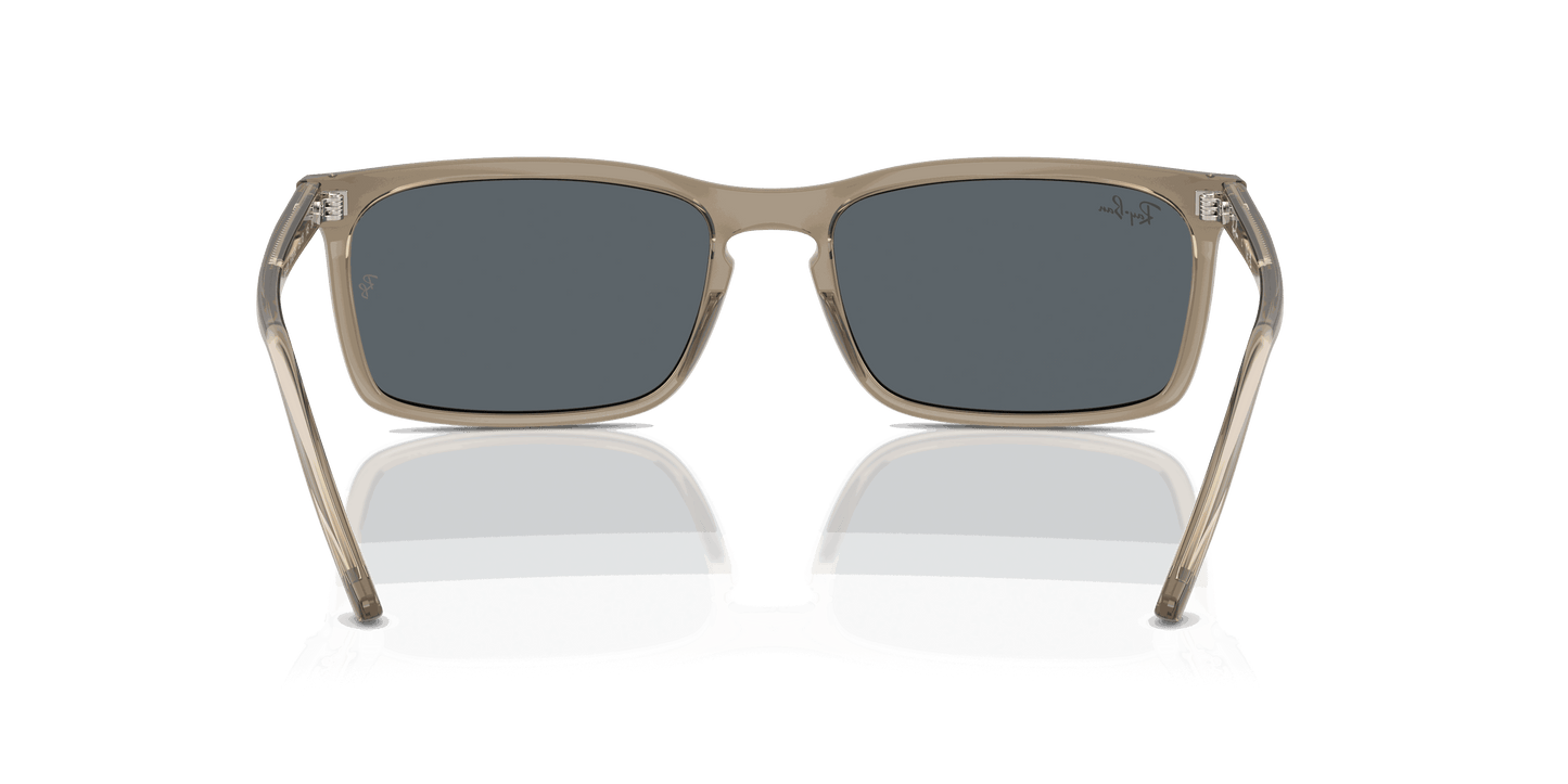 [Blue Lenses, Polished Transparent Brown Frame]