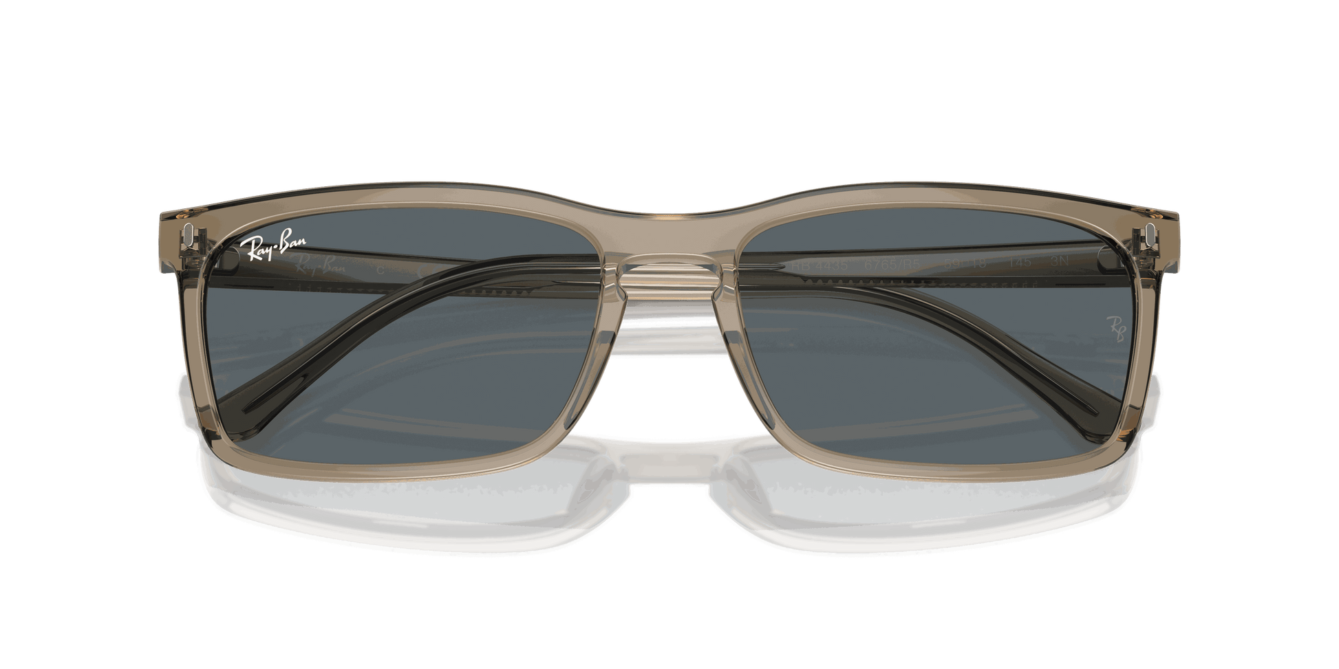 [Blue Lenses, Polished Transparent Brown Frame]