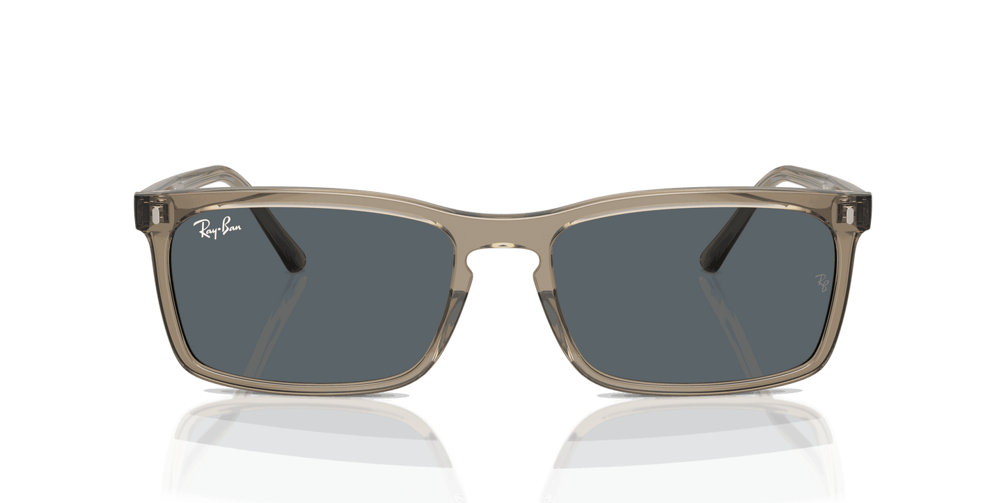 [Blue Lenses, Polished Transparent Brown Frame]