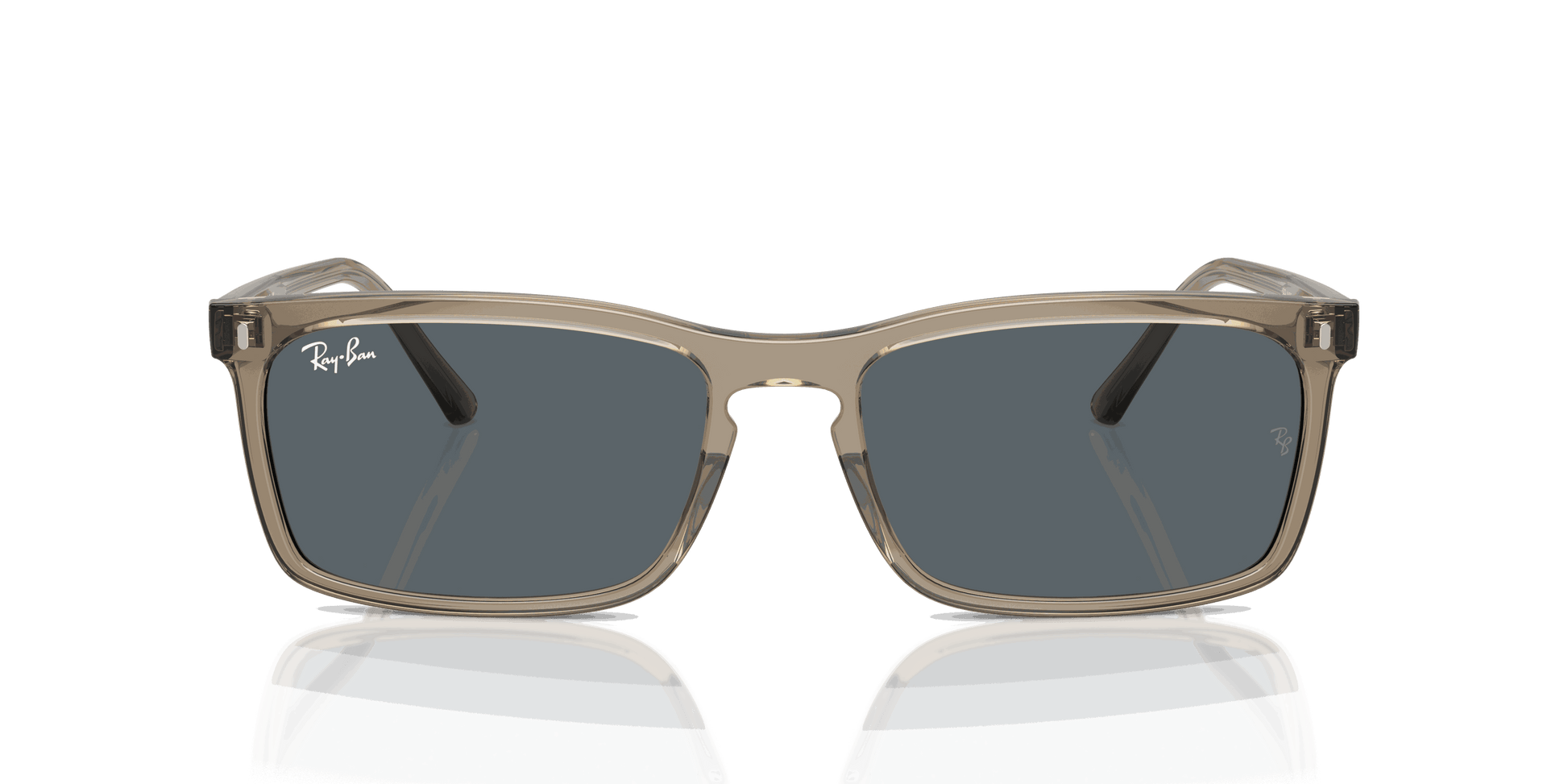 [Blue Lenses, Polished Transparent Brown Frame]