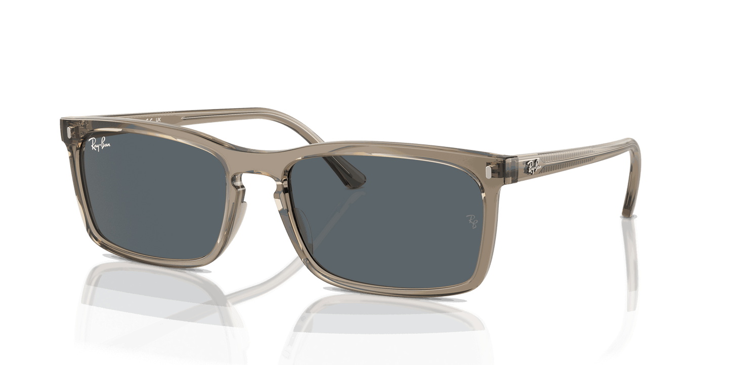 [Blue Lenses, Polished Transparent Brown Frame]