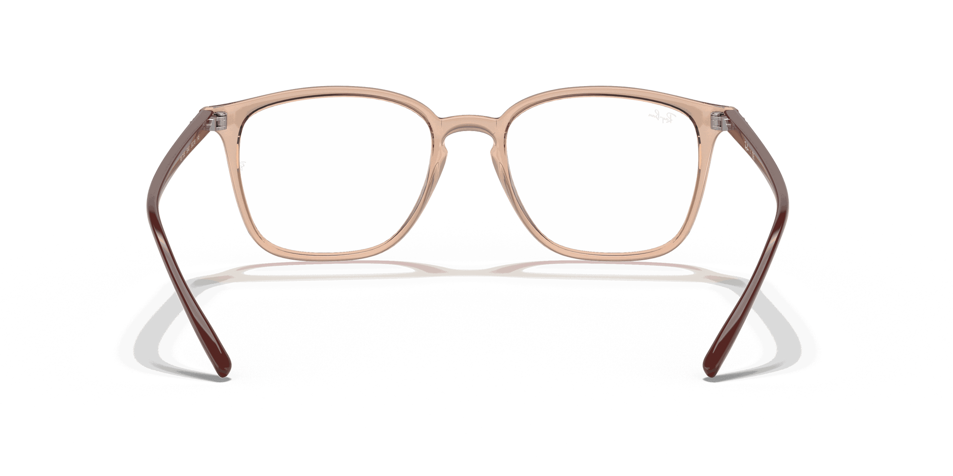 [Clear Lenses, Polished Light Brown Frame]