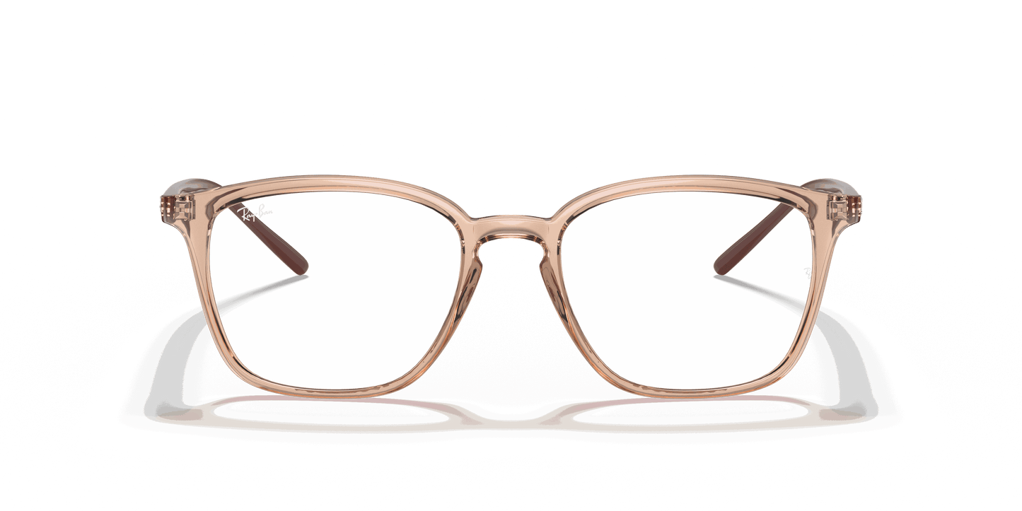 [Clear Lenses, Polished Light Brown Frame]