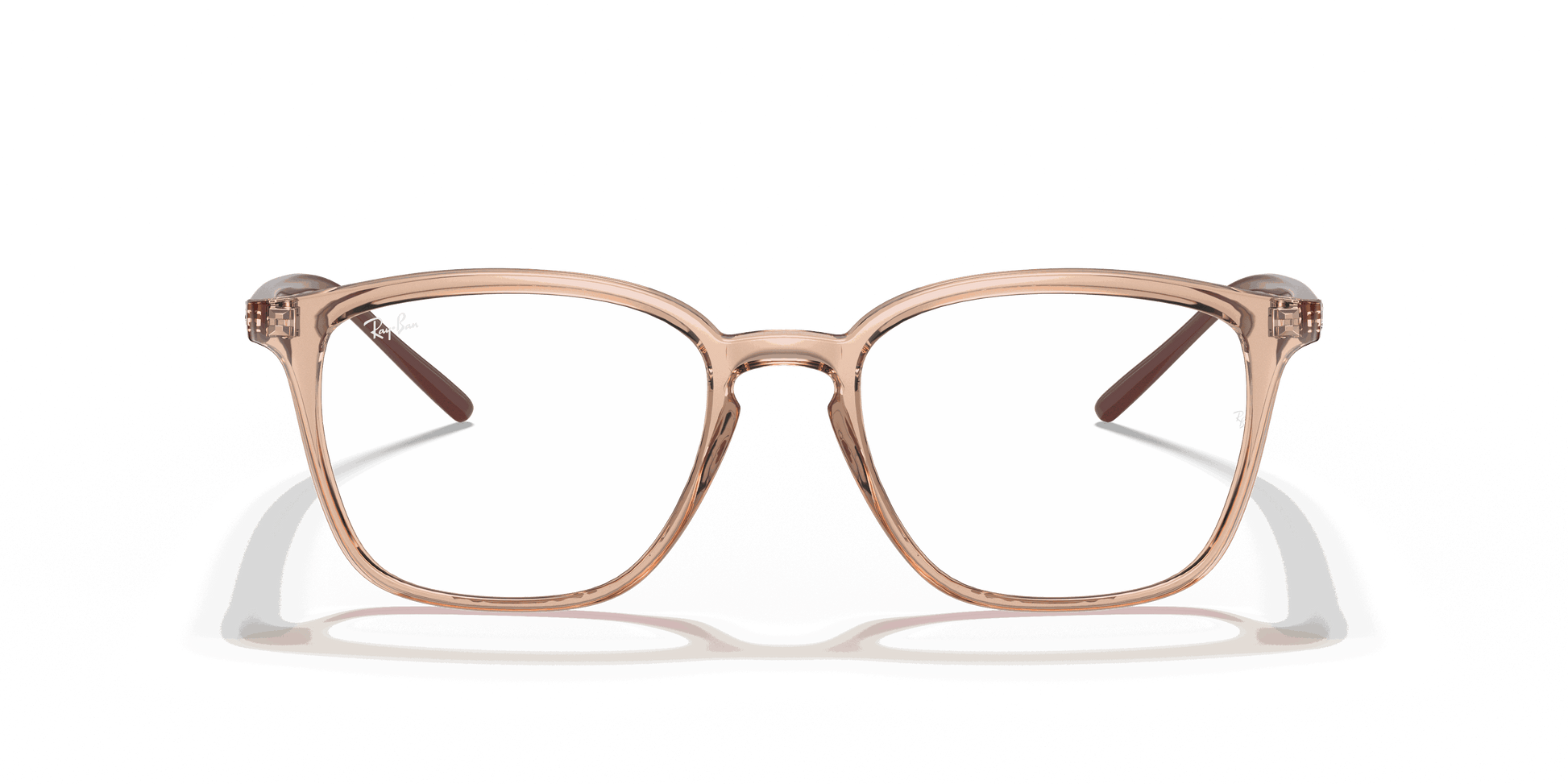 [Clear Lenses, Polished Light Brown Frame]