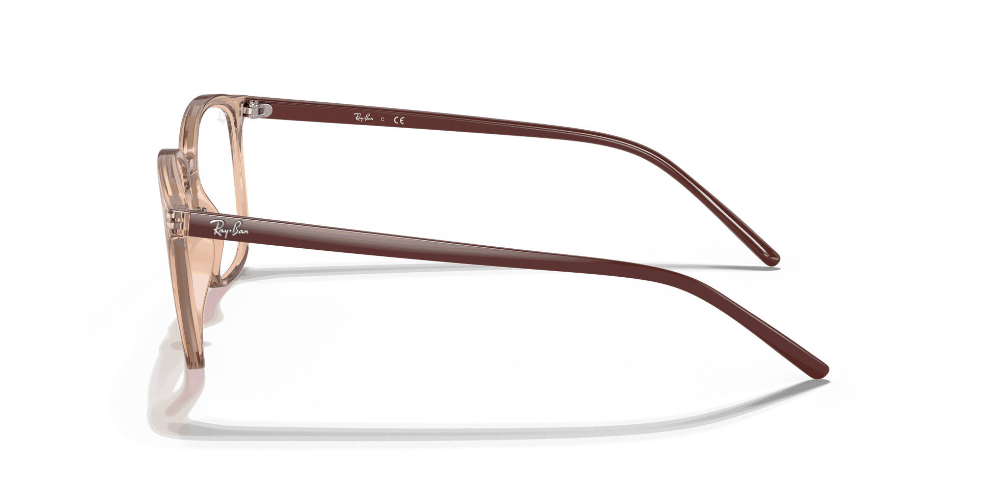 [Clear Lenses, Polished Light Brown Frame]