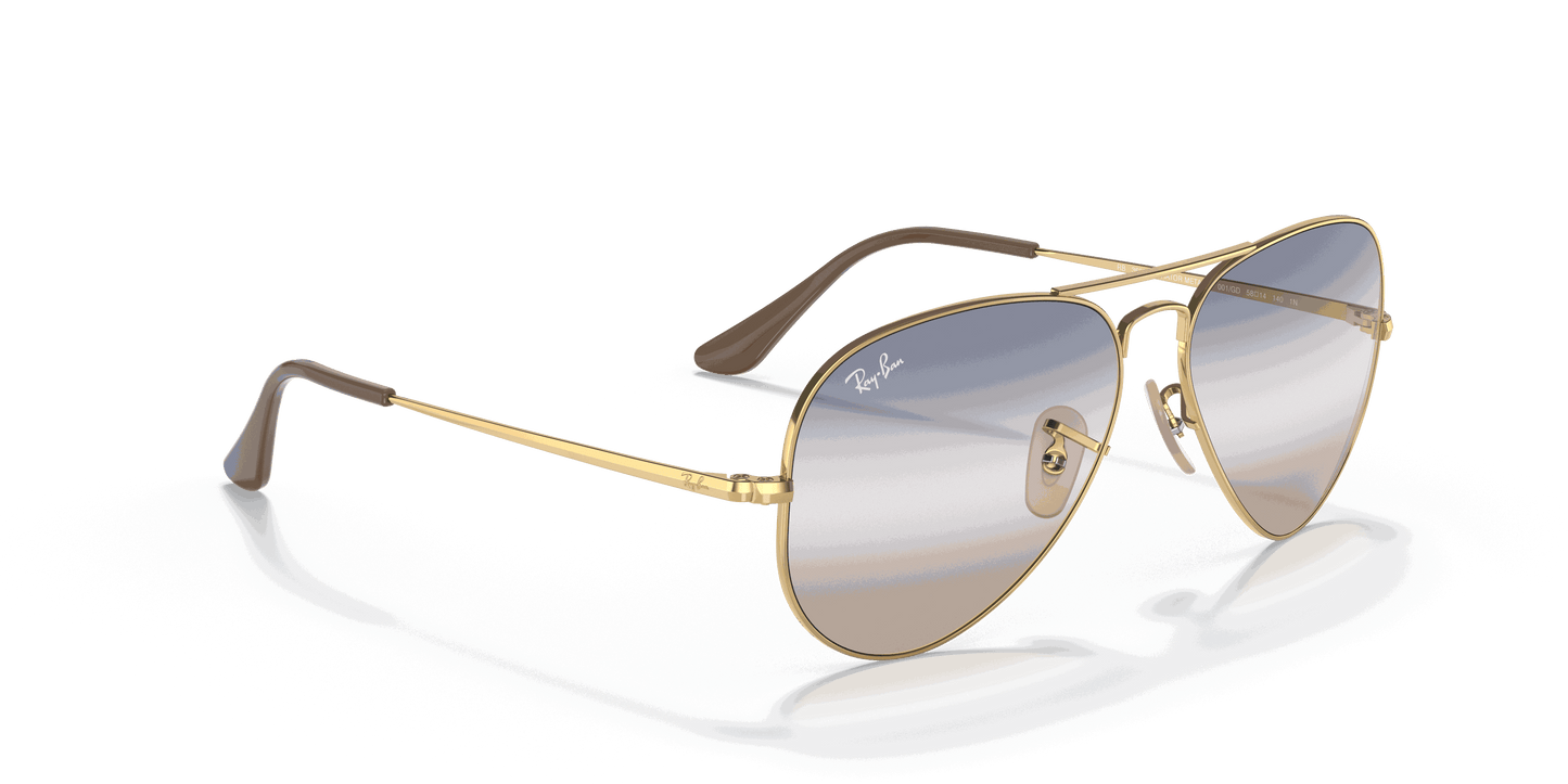 [Blue/Brown Gradient Lenses, Polished Arista Gold Frame]