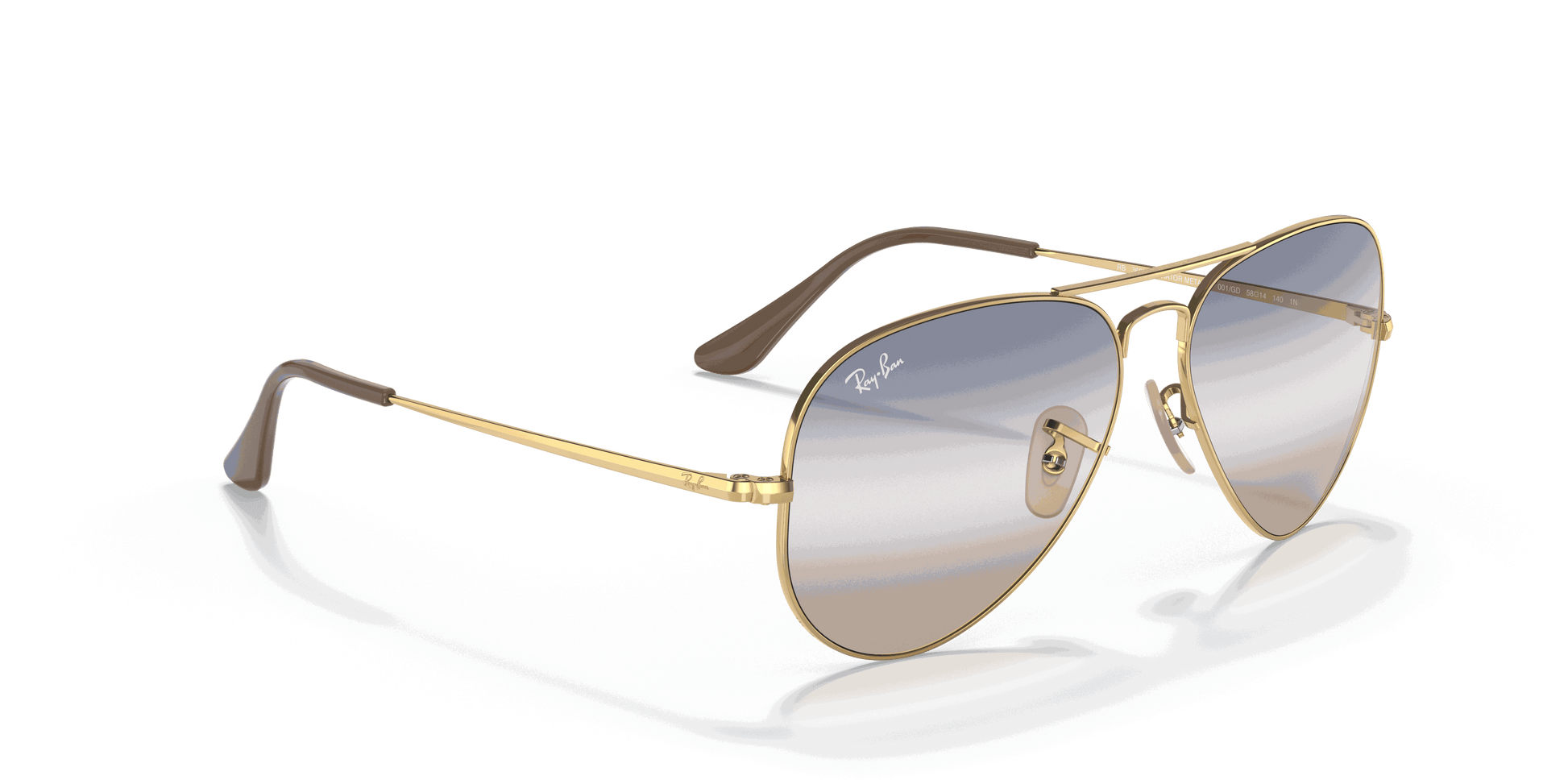 [Blue/Brown Gradient Lenses, Polished Arista Gold Frame]