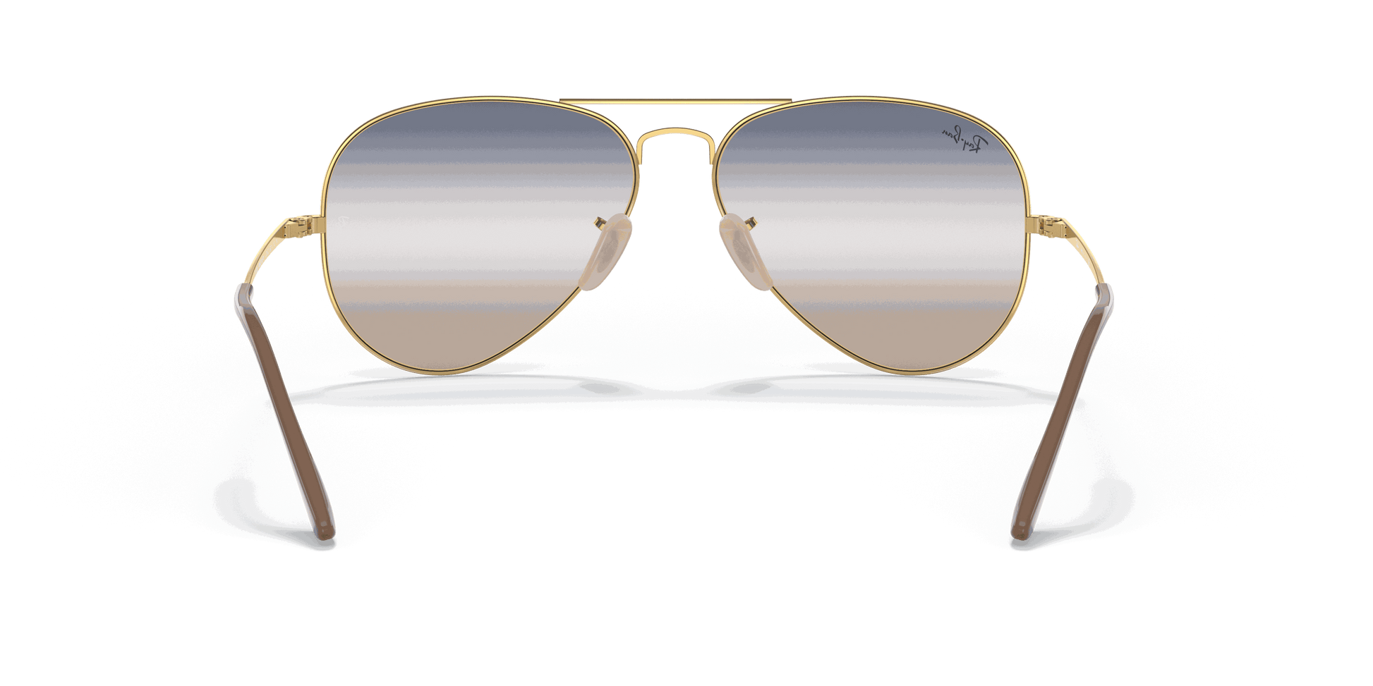 [Blue/Brown Gradient Lenses, Polished Arista Gold Frame]