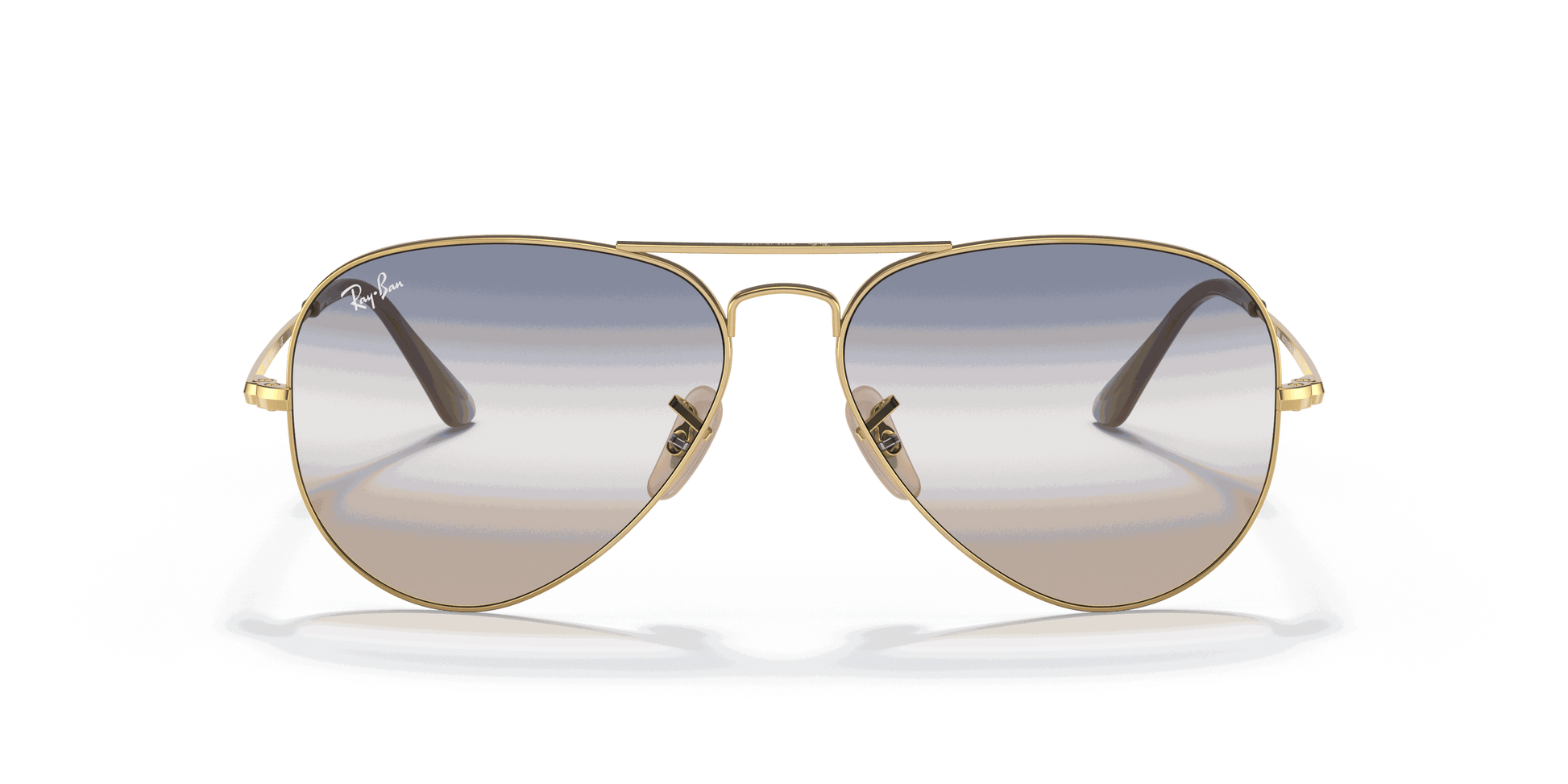 [Blue/Brown Gradient Lenses, Polished Arista Gold Frame]