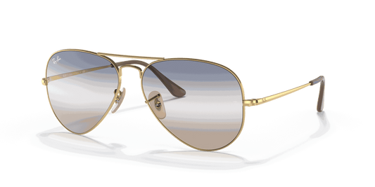 [Blue/Brown Gradient Lenses, Polished Arista Gold Frame]