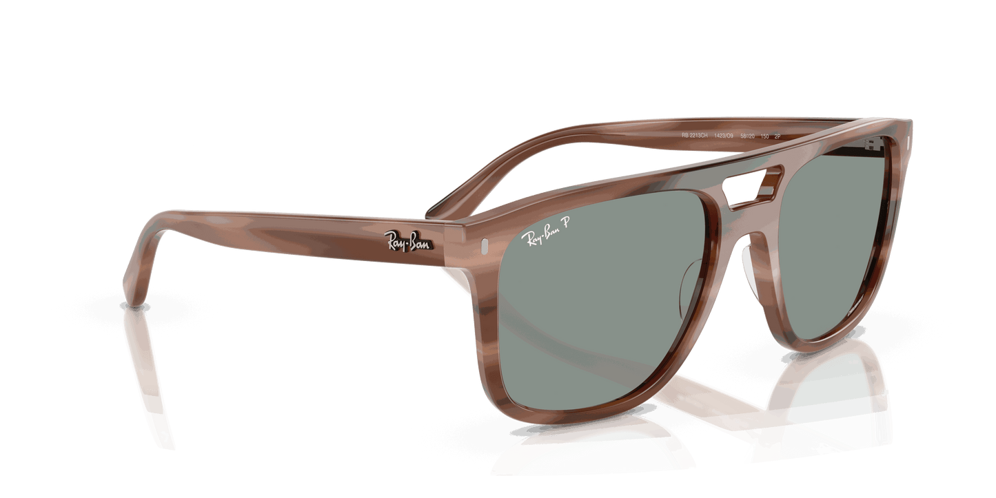 [Polarized Light Blue Lenses, Polished Havana Brown Frame]
